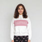 Young Women Sweat Tee With Contrast Colour Blocked Panel With Embroidery