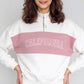 Young Women Sweat Tee With Contrast Colour Blocked Panel With Embroidery
