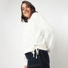 Cotton Sweat Tee With Side Ruching Detail