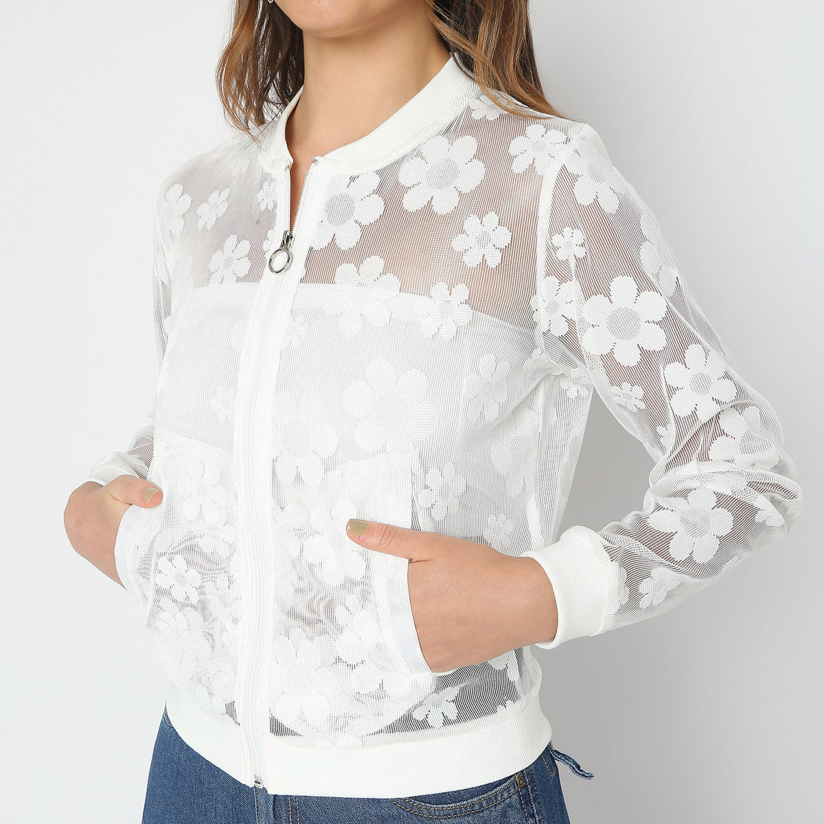 Regular Fit Lace Jacket