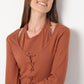 Knit Rib Full Sleeve Solid Top