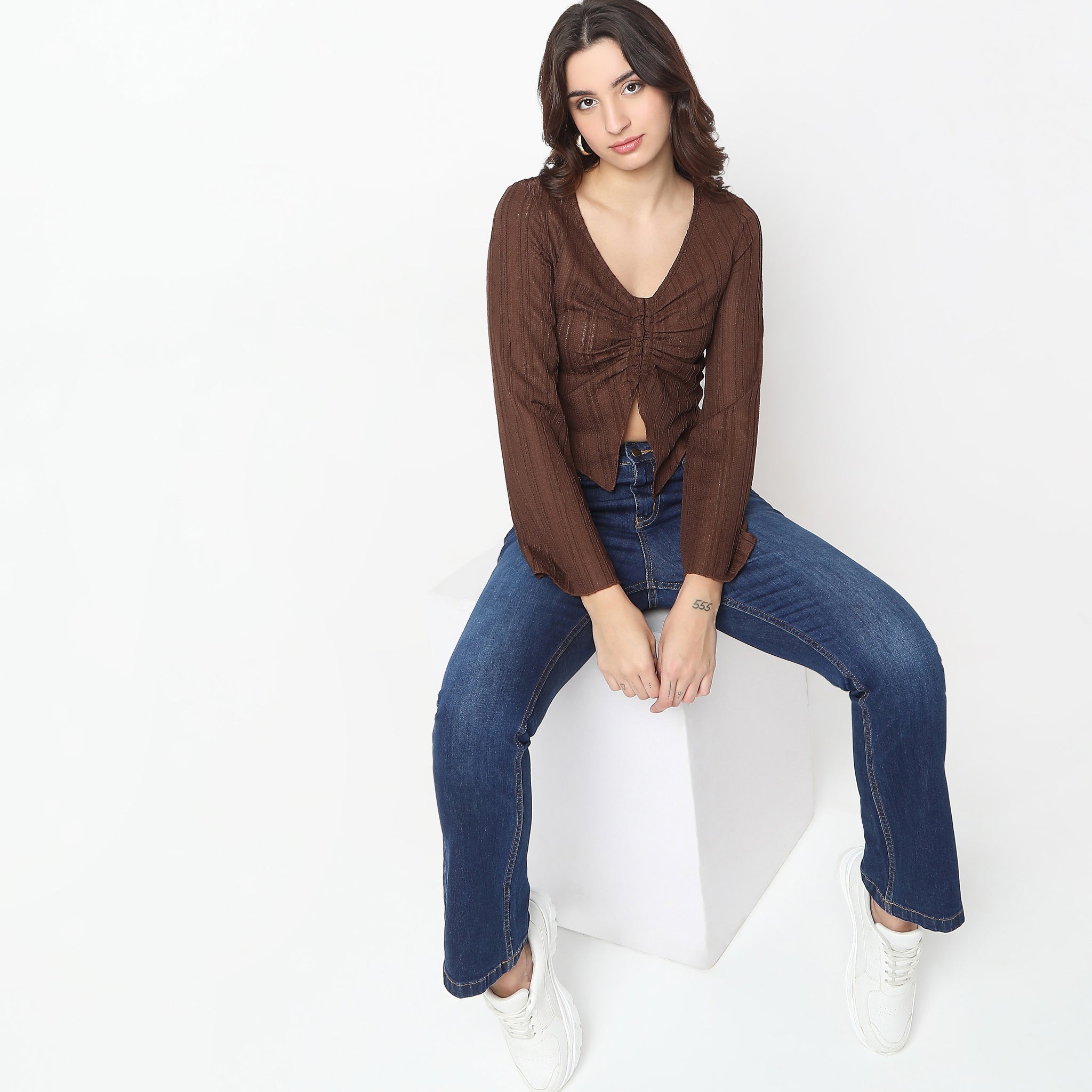 Regular Fit Solid Crop Top