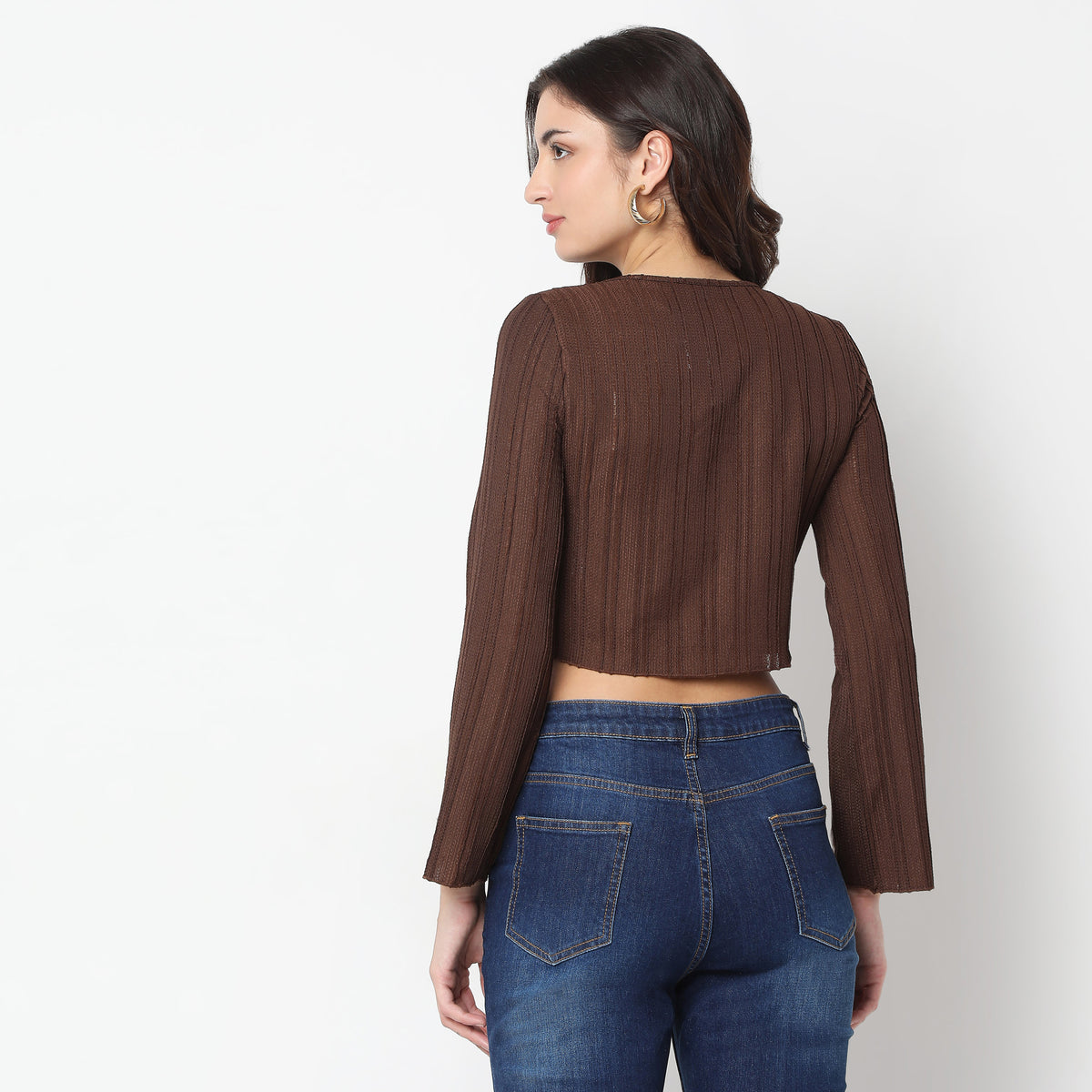 Regular Fit Solid Crop Top