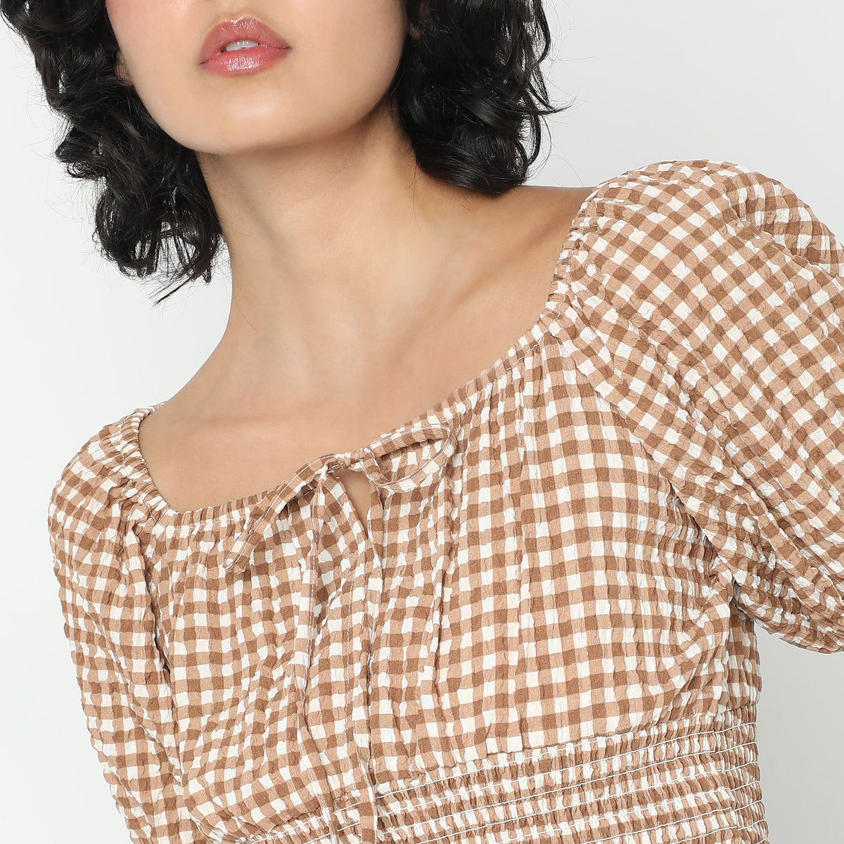 Slim Fit Checkered Top