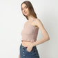Slim Fit Solid Square Neck Crop Top