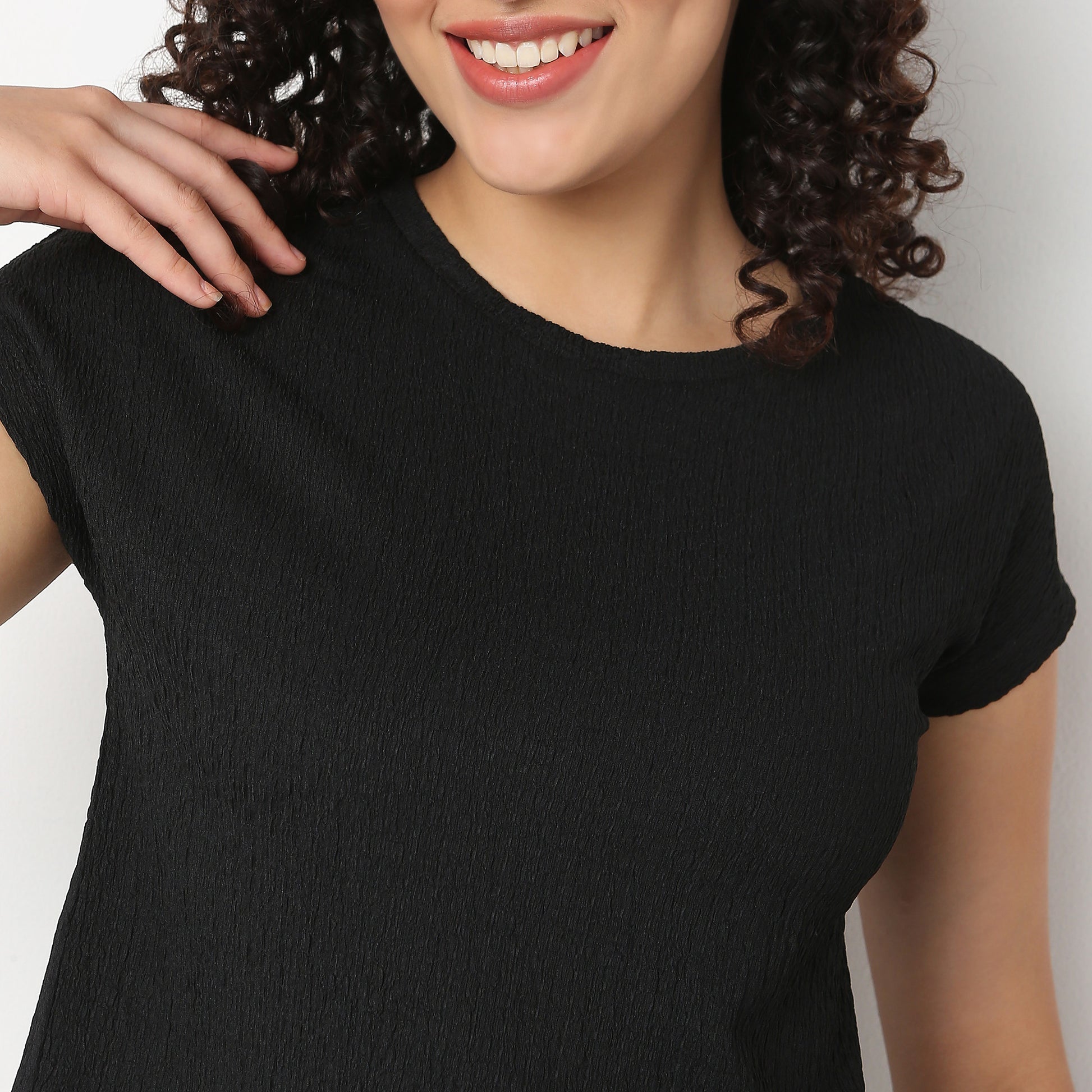 Solid Boxy Fit Crop Top