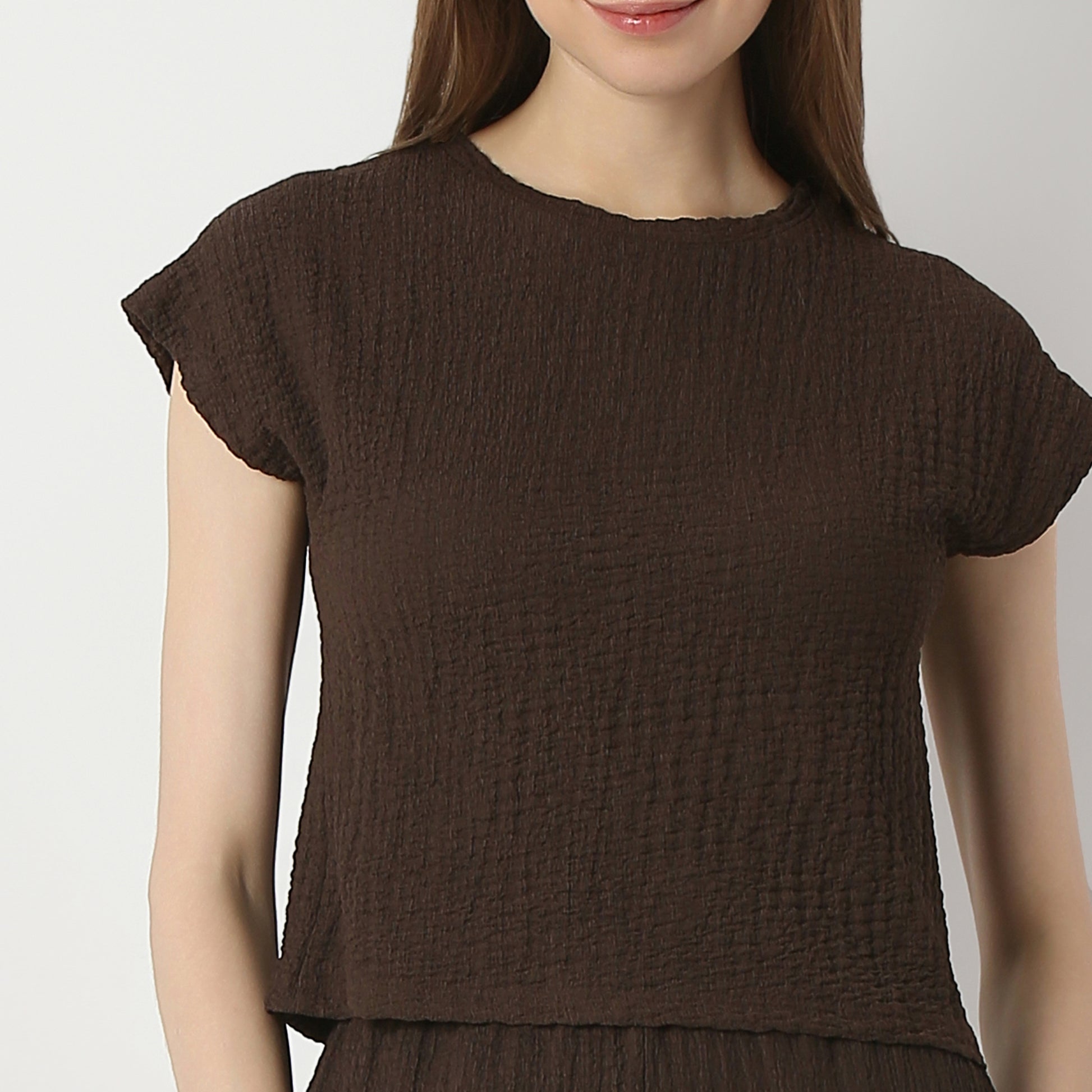 Solid Boxy Fit Crop Top