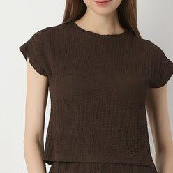 Solid Boxy Fit Crop Top