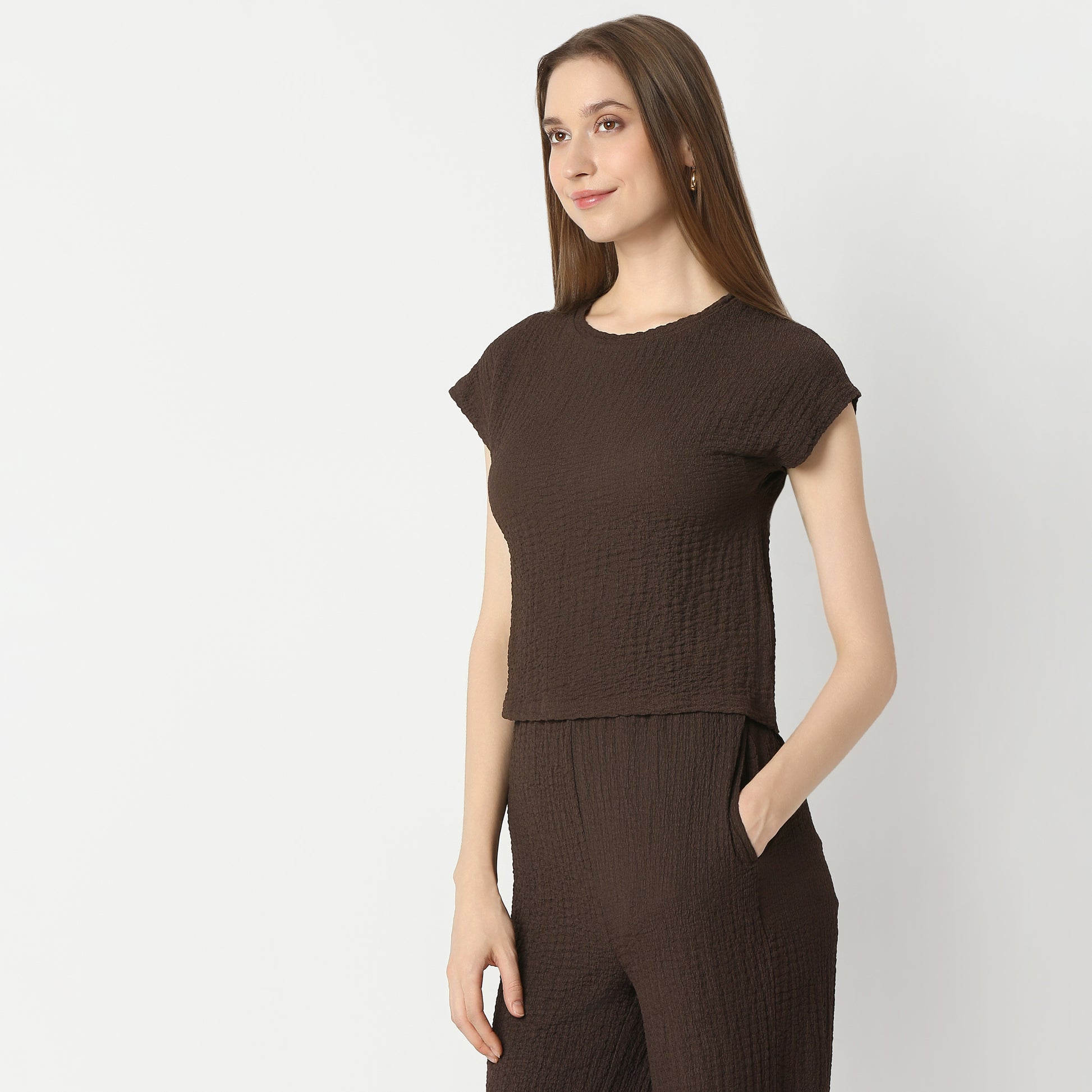 Solid Boxy Fit Crop Top