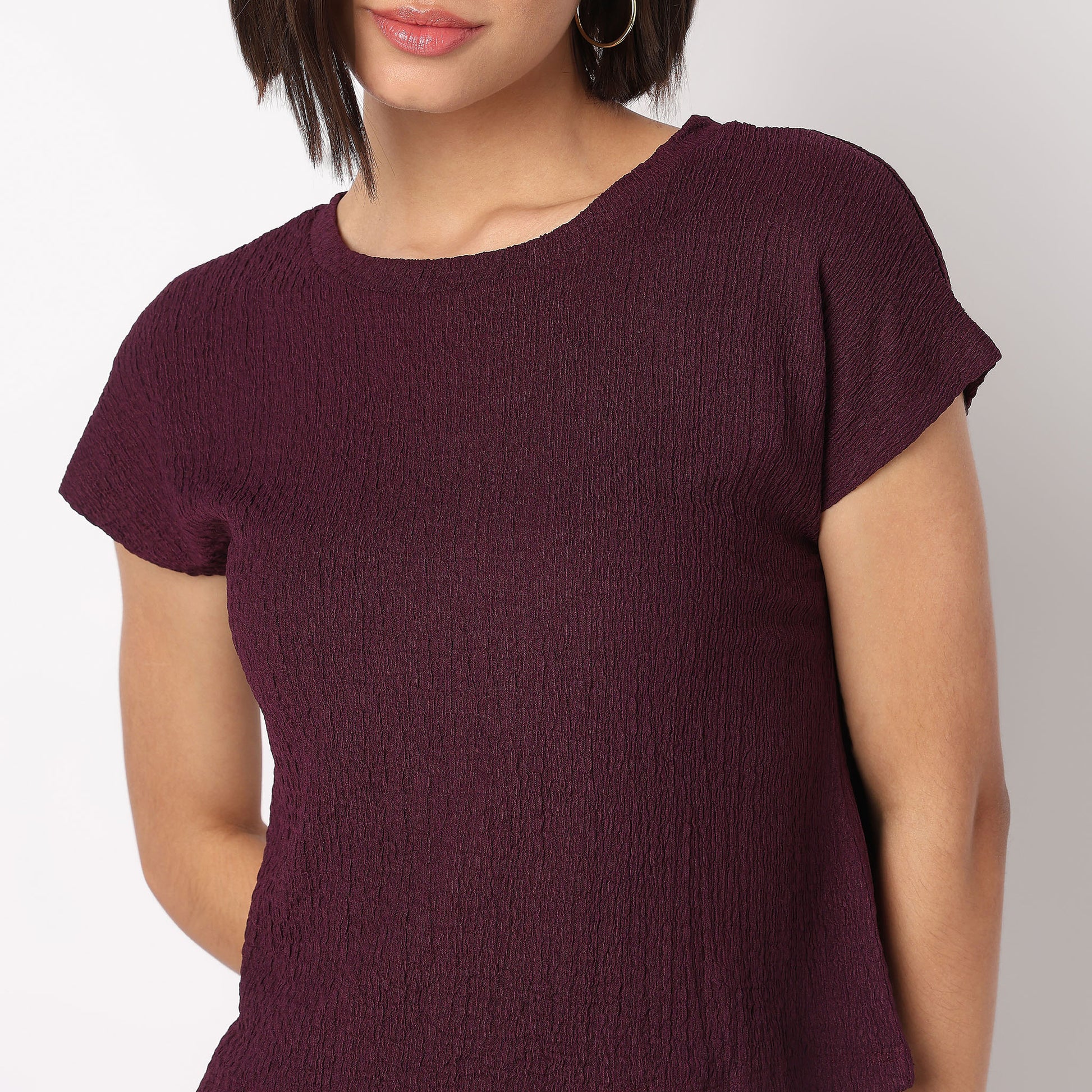 Solid Boxy Fit Crop Top