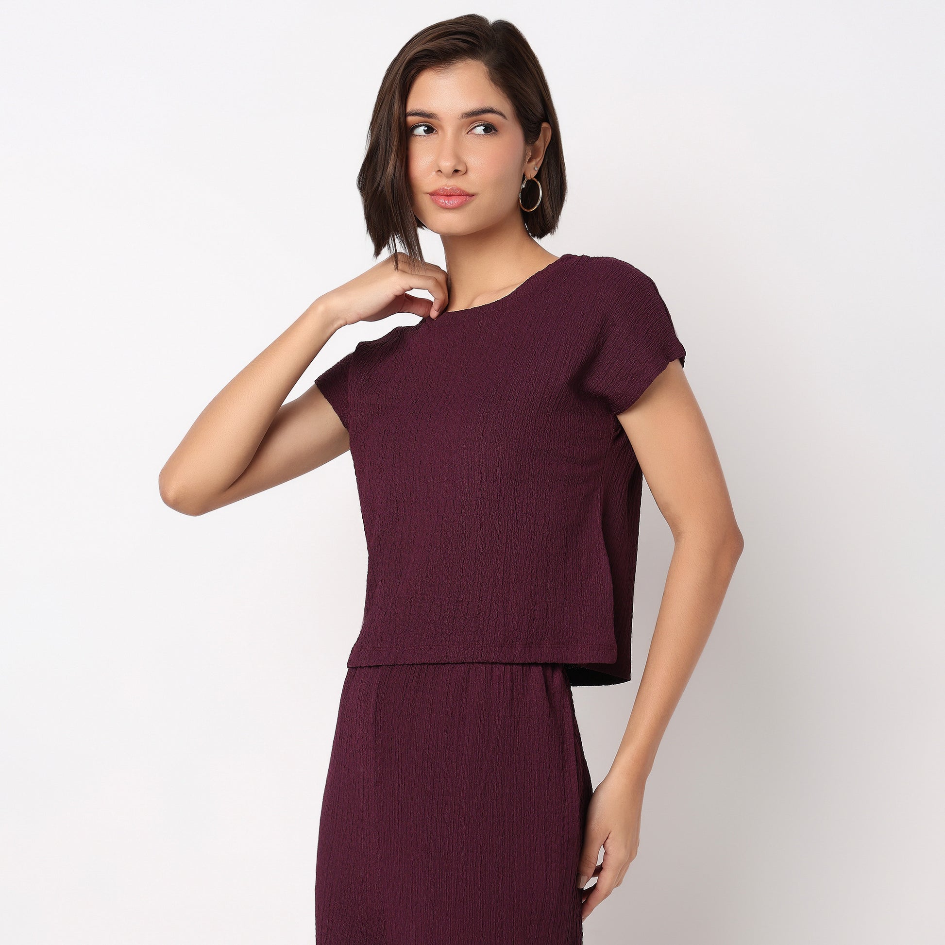 Solid Boxy Fit Crop Top