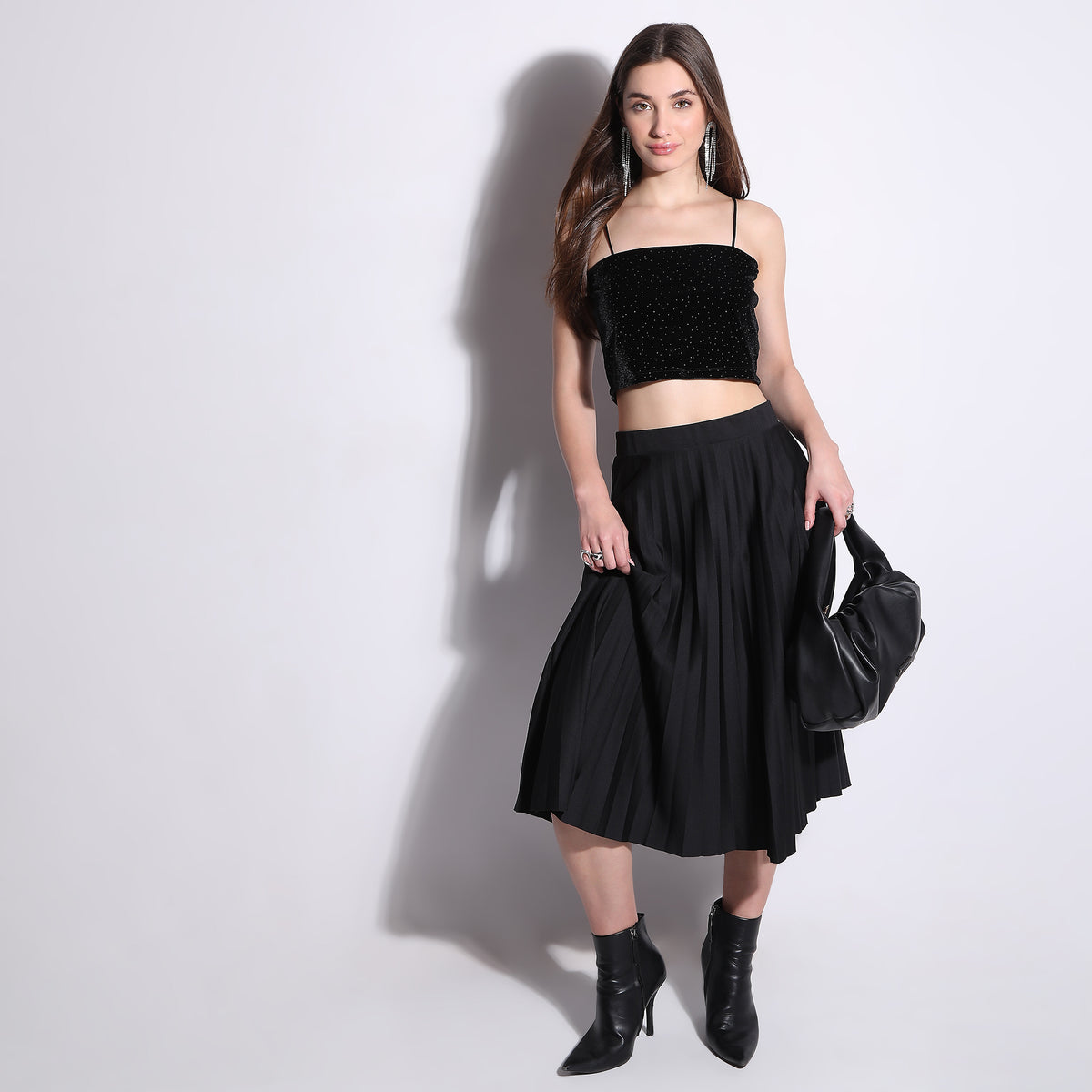 Solid Betty Look Sleeveless Fitted Party Crop Top