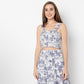 Slim Fit Printed Square Neck Crop Top