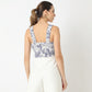 Slim Fit Printed Square Neck Crop Top
