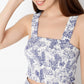 Slim Fit Printed Square Neck Crop Top