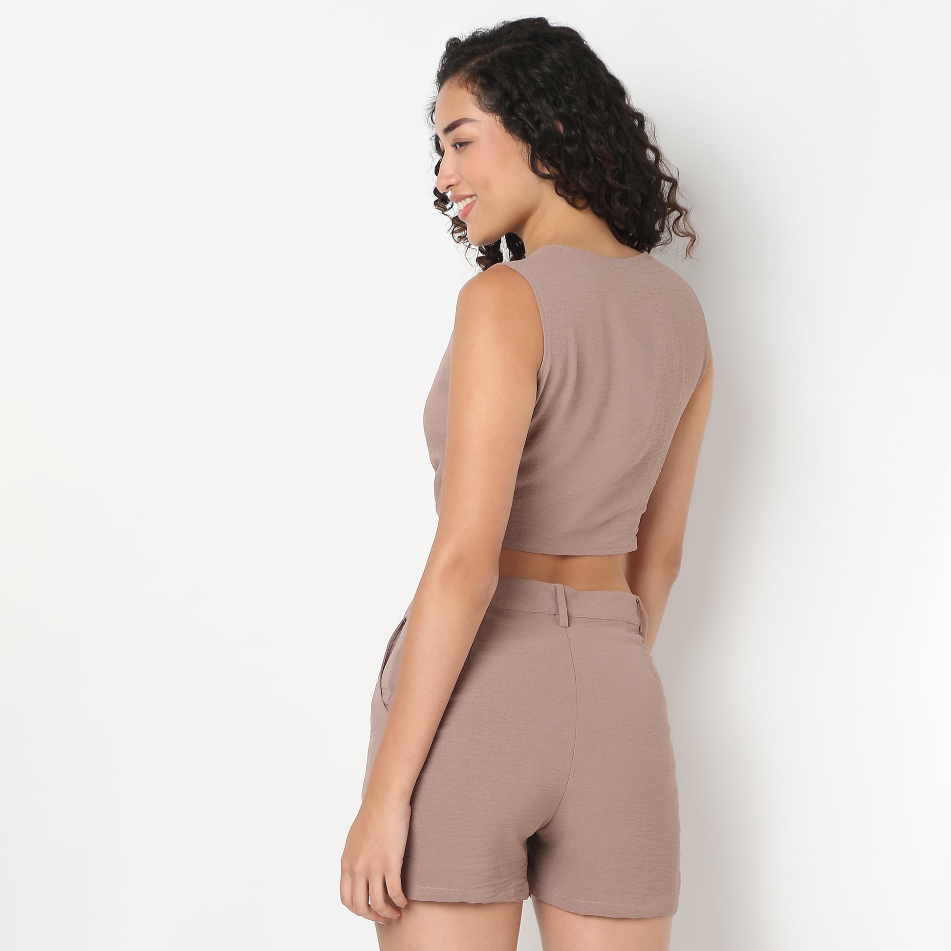 Young Women Fitted Vest, with Front Button Opening