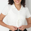 Young Women Top with Front Ruching Detail and Half Sleeves
