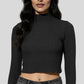 Mock Neck Full Sleeves Crop Top