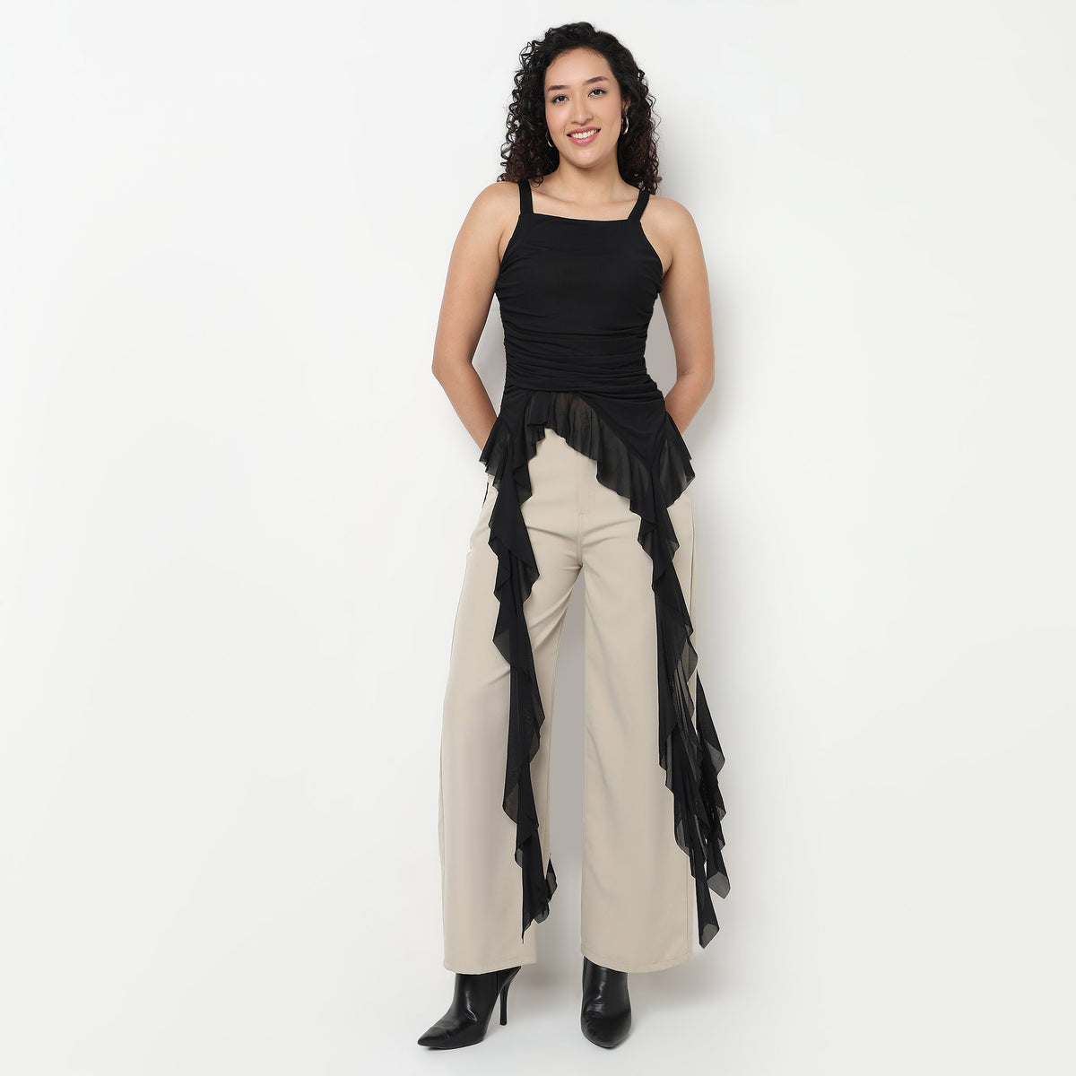 Buy Women Slim Fit Solid Sleeveless Top  - Style Union