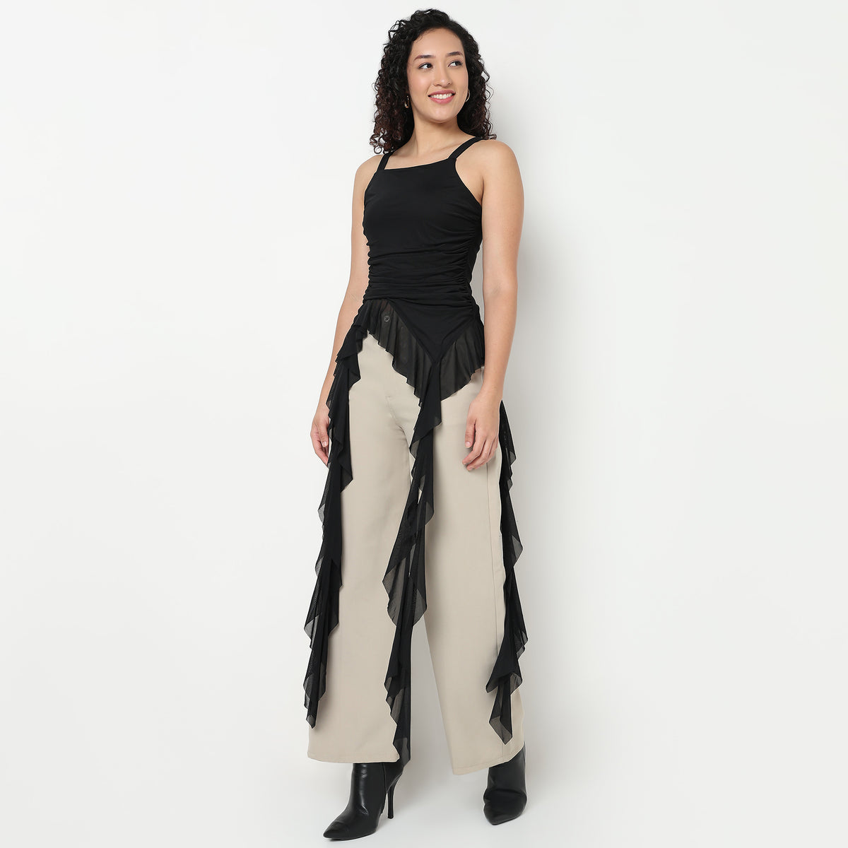 Buy Women Slim Fit Solid Sleeveless Top  - Style Union