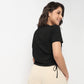 V-Neck Top With Front Button Opening And Side Ruching