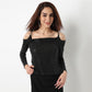 Embellished Cowl Neck Party Top