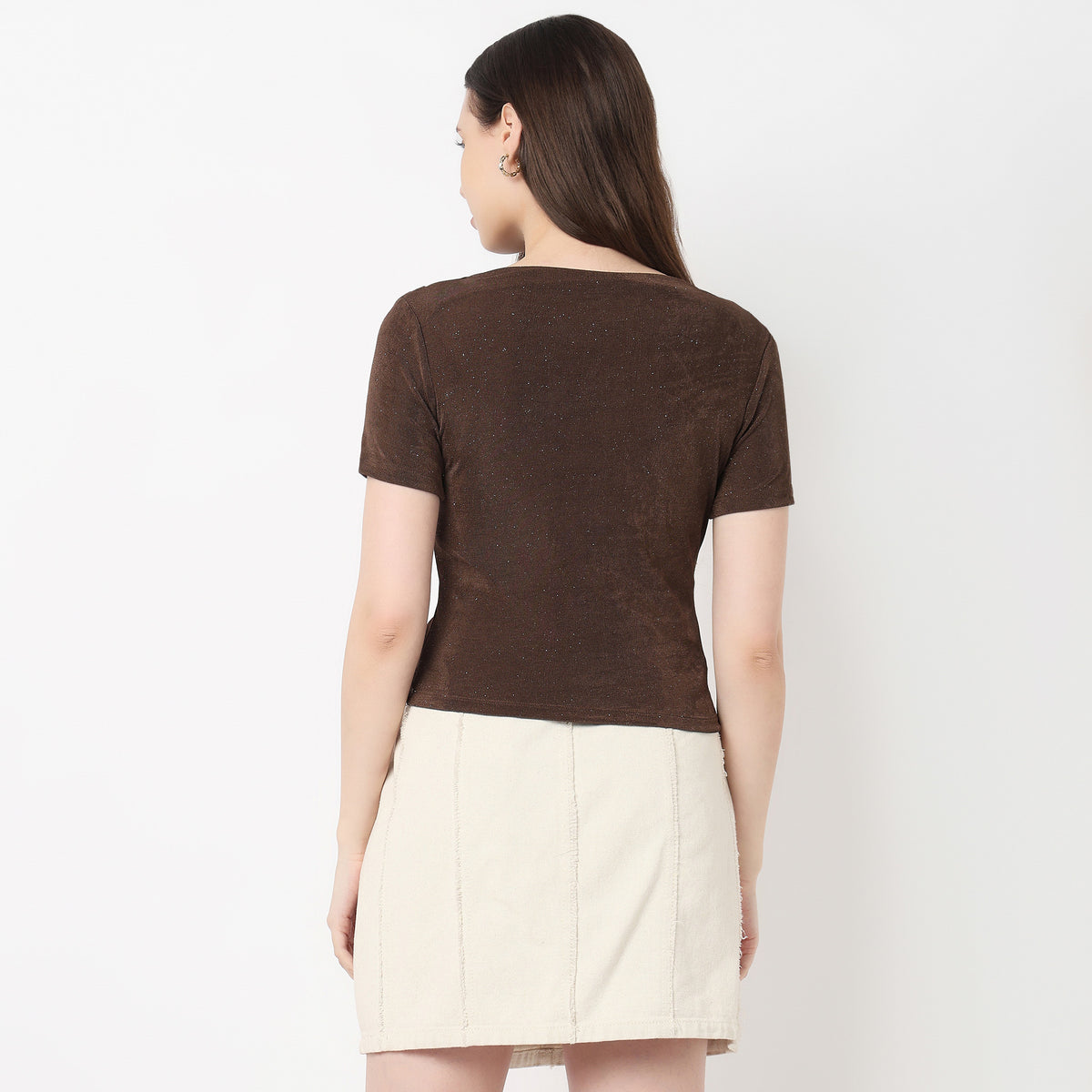 Fitted Betty Top With V Hem