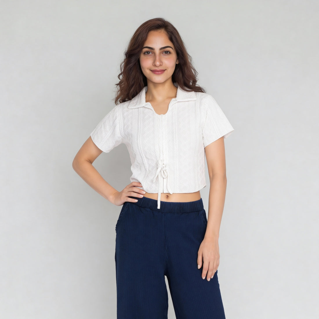 Polyester Elastane Solid Short Sleeve Top