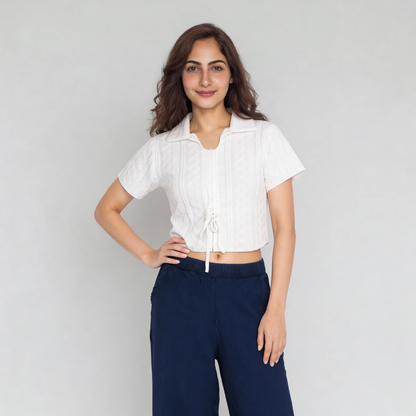 Polyester Elastane Solid Short Sleeve Top