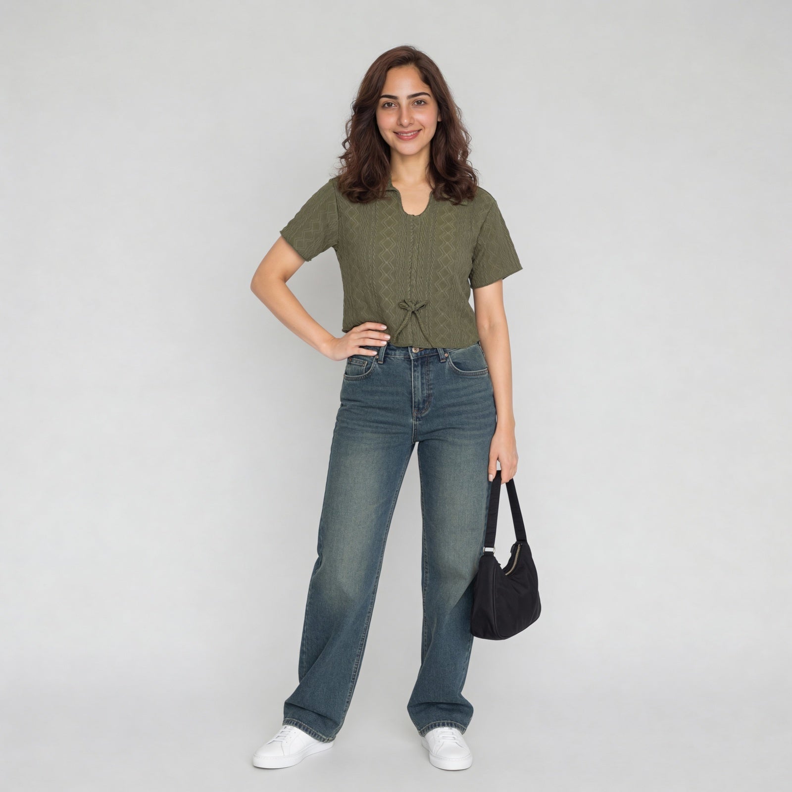 Polyester Elastane Solid Short Sleeve Top