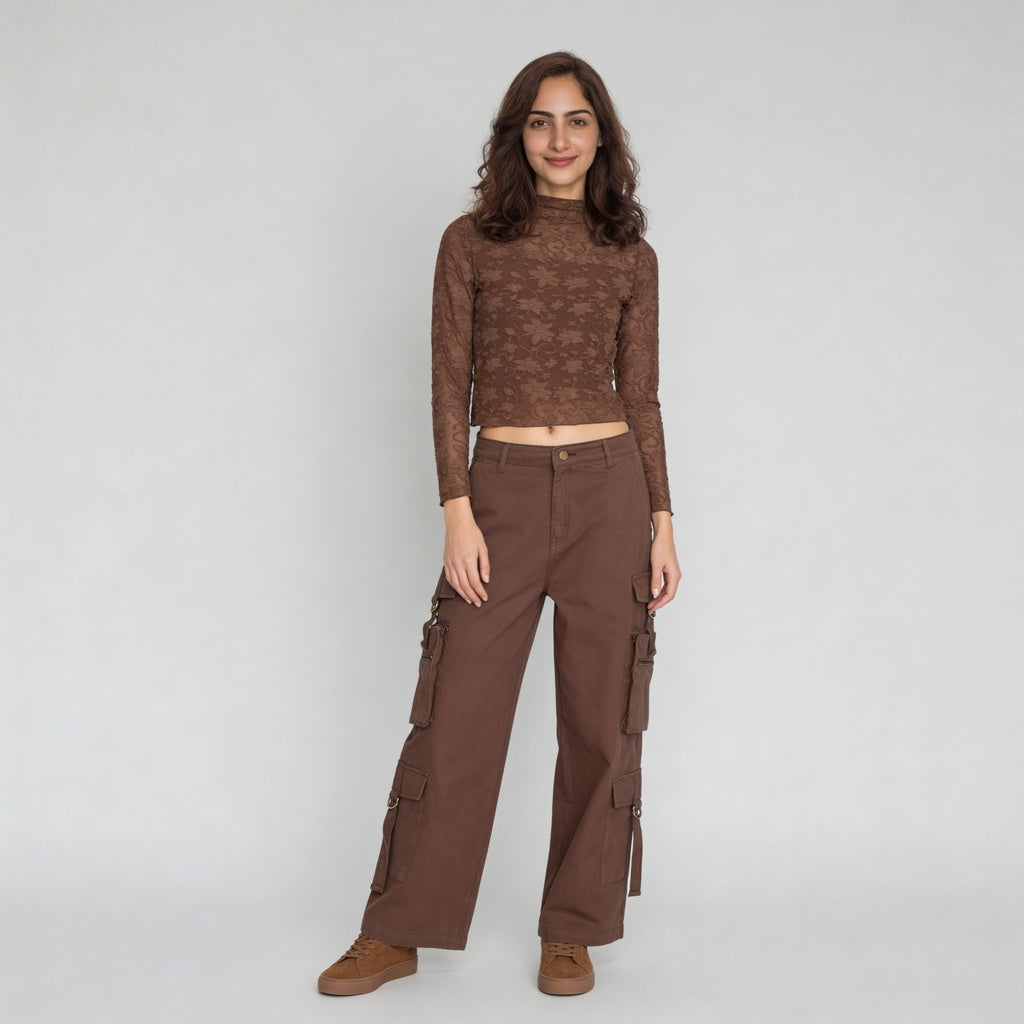 Structured High Neck Slim Fit Top