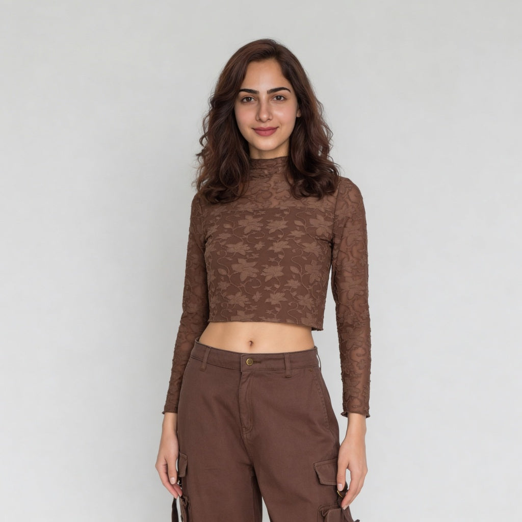 Structured High Neck Slim Fit Top