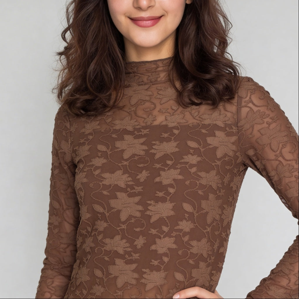 Structured High Neck Slim Fit Top