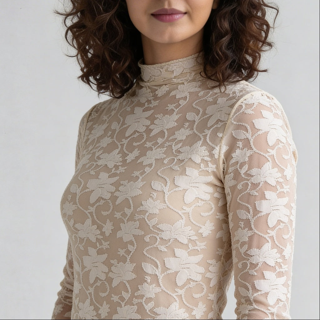 Structured High Neck Slim Fit Top