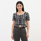 Checkered Woven Top