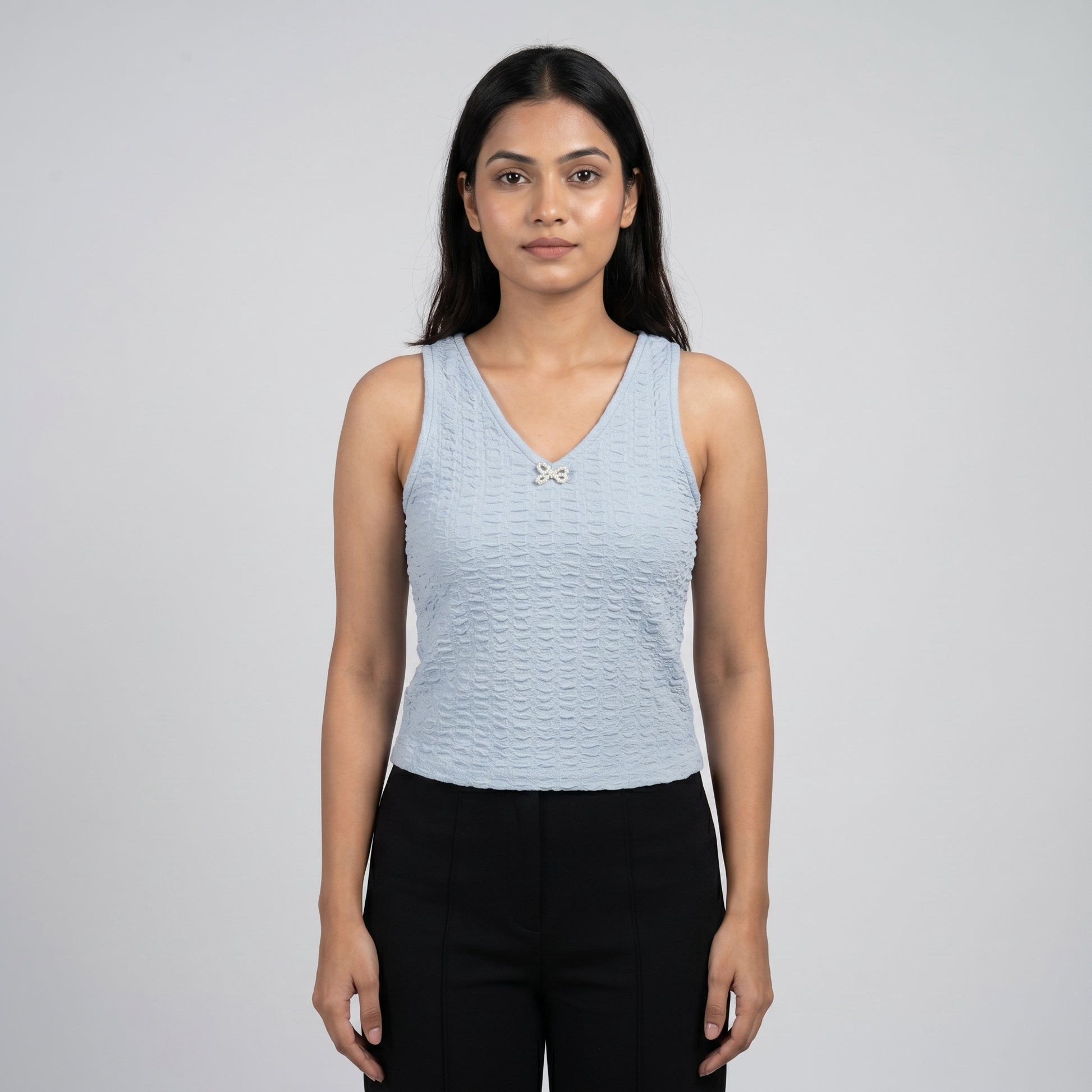 V-Neck Slim Fit Crop Top