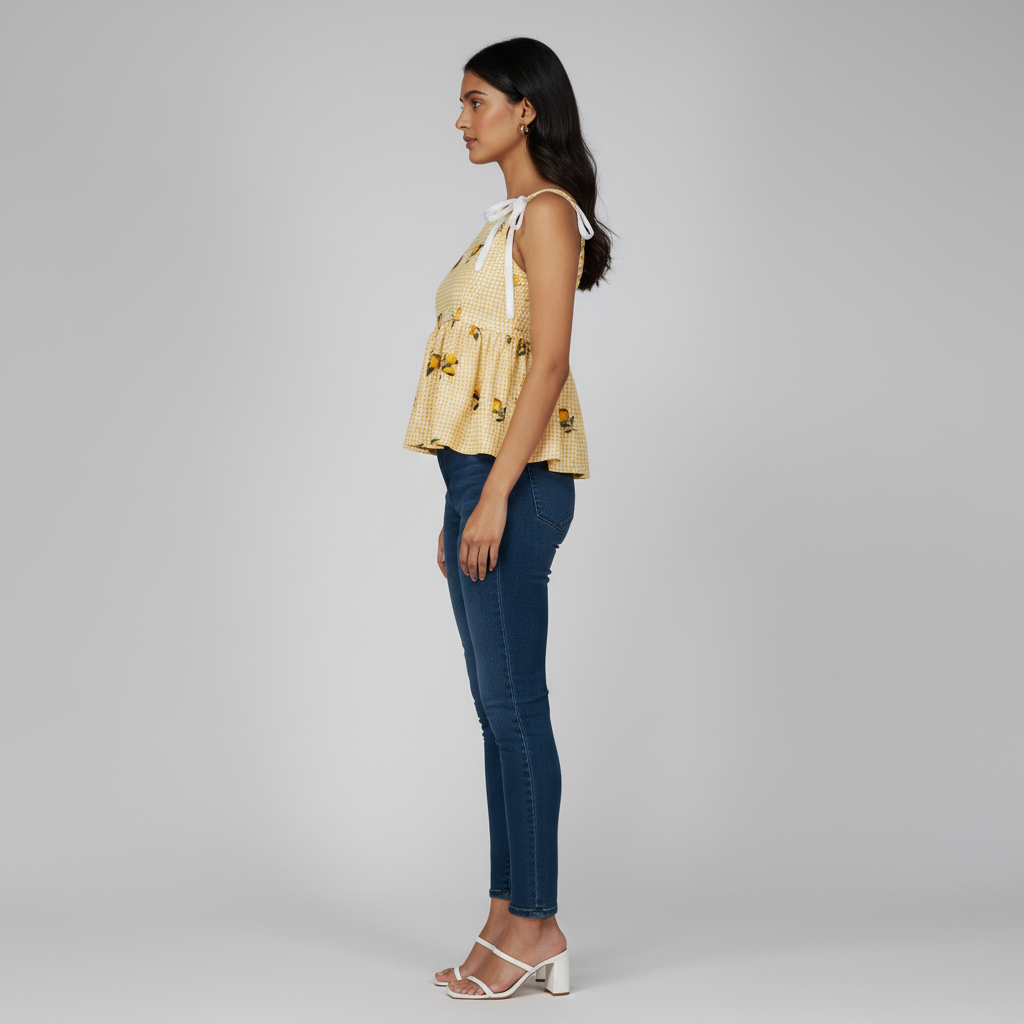 Printed Slim Fit Strappy Top