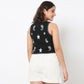 Cotton Embroidered V-Neck Top