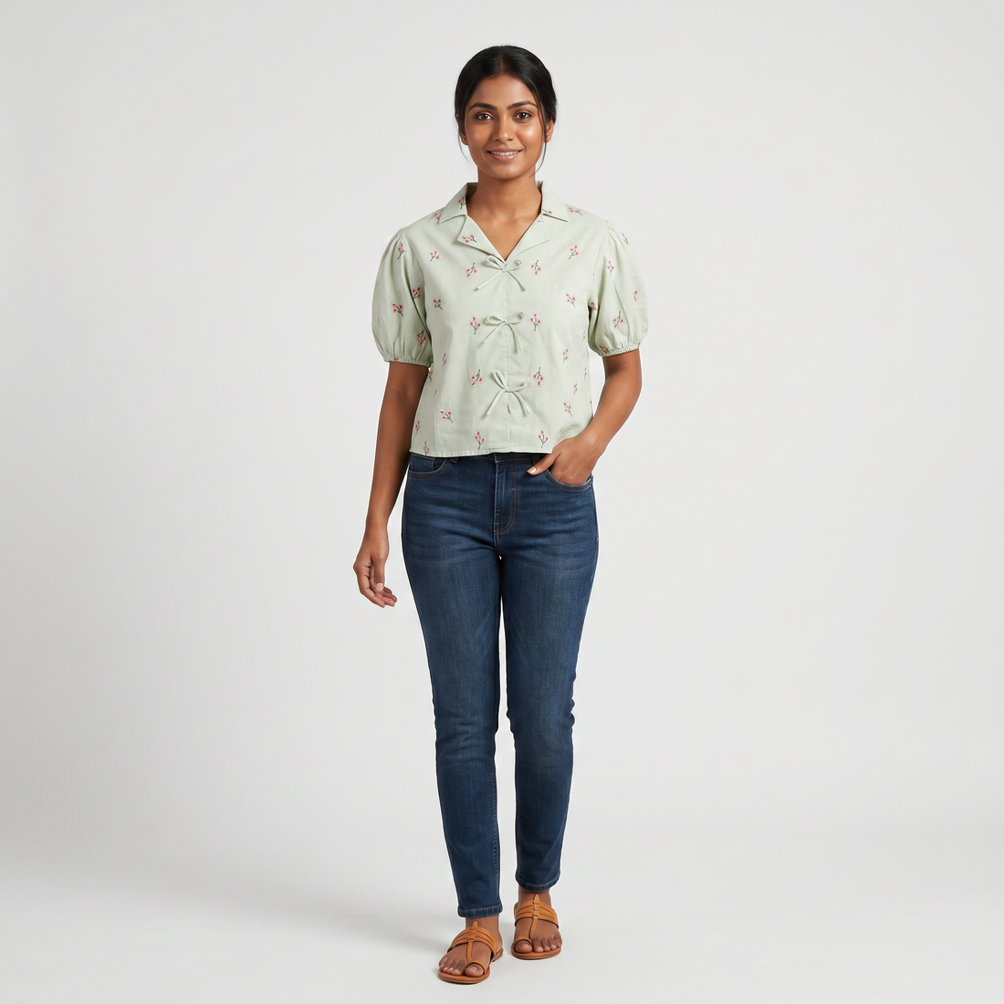 Cotton Embroidered Cropped Top