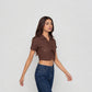 Solid Slim Fit Betty Crop Top