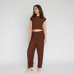 Textured Round Neck Crop Top