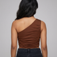 One Shoulder Slim Fit Cropped Top