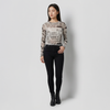 Printed Full Sleeve Cropped Top