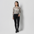 Printed Full Sleeve Cropped Top