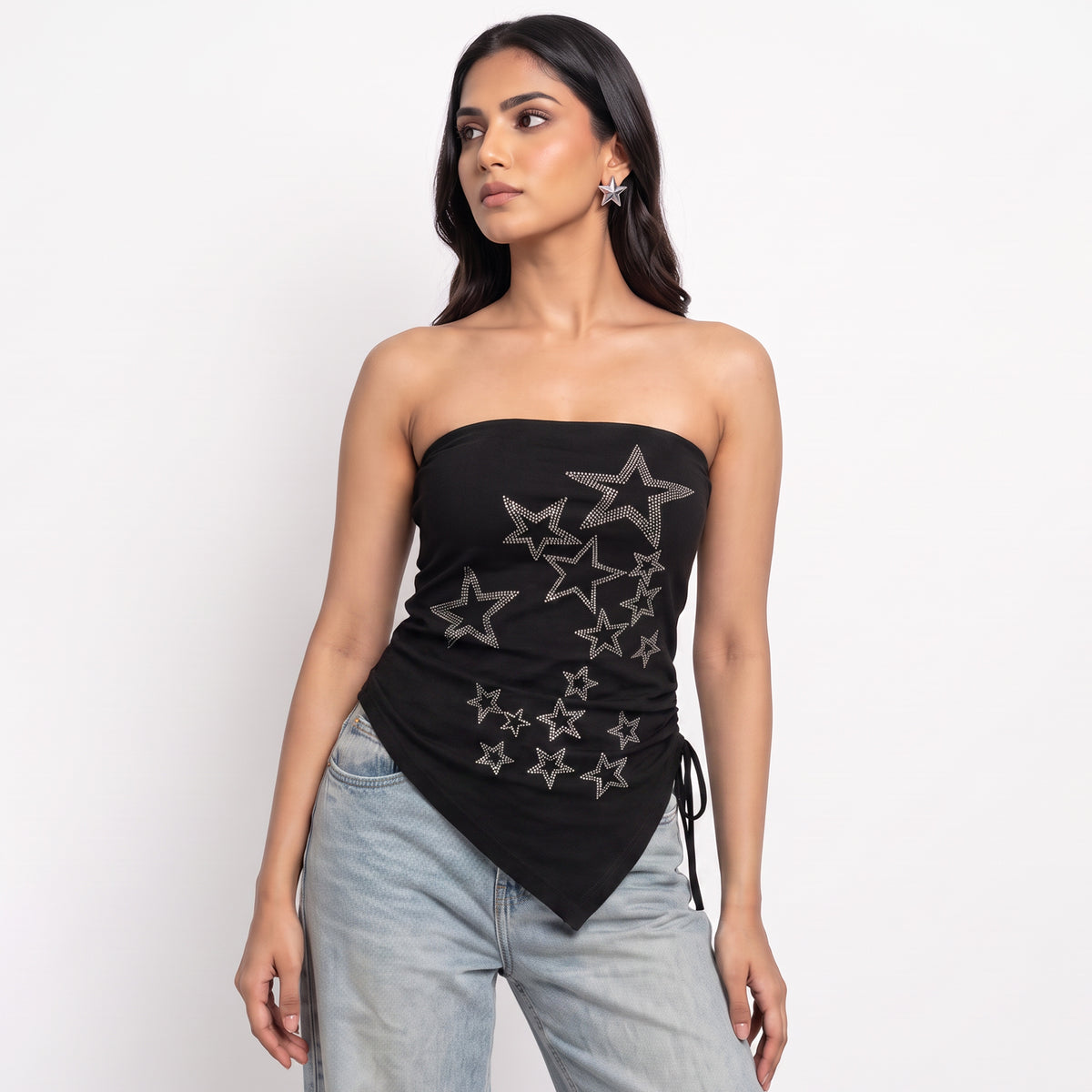 Embellished Off Shoulder Slim Top