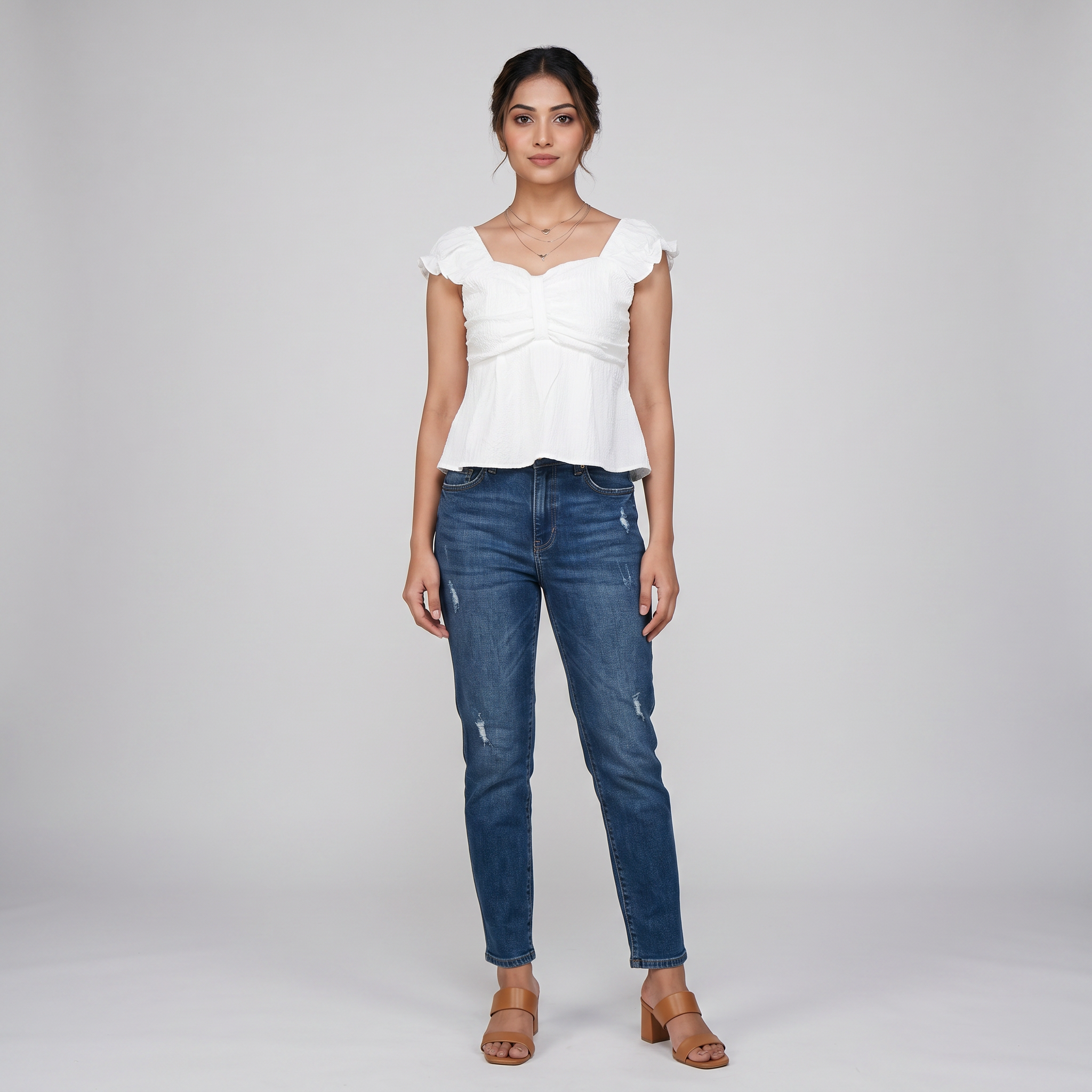 Solid Flared Cropped Top