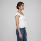 Solid Flared Cropped Top