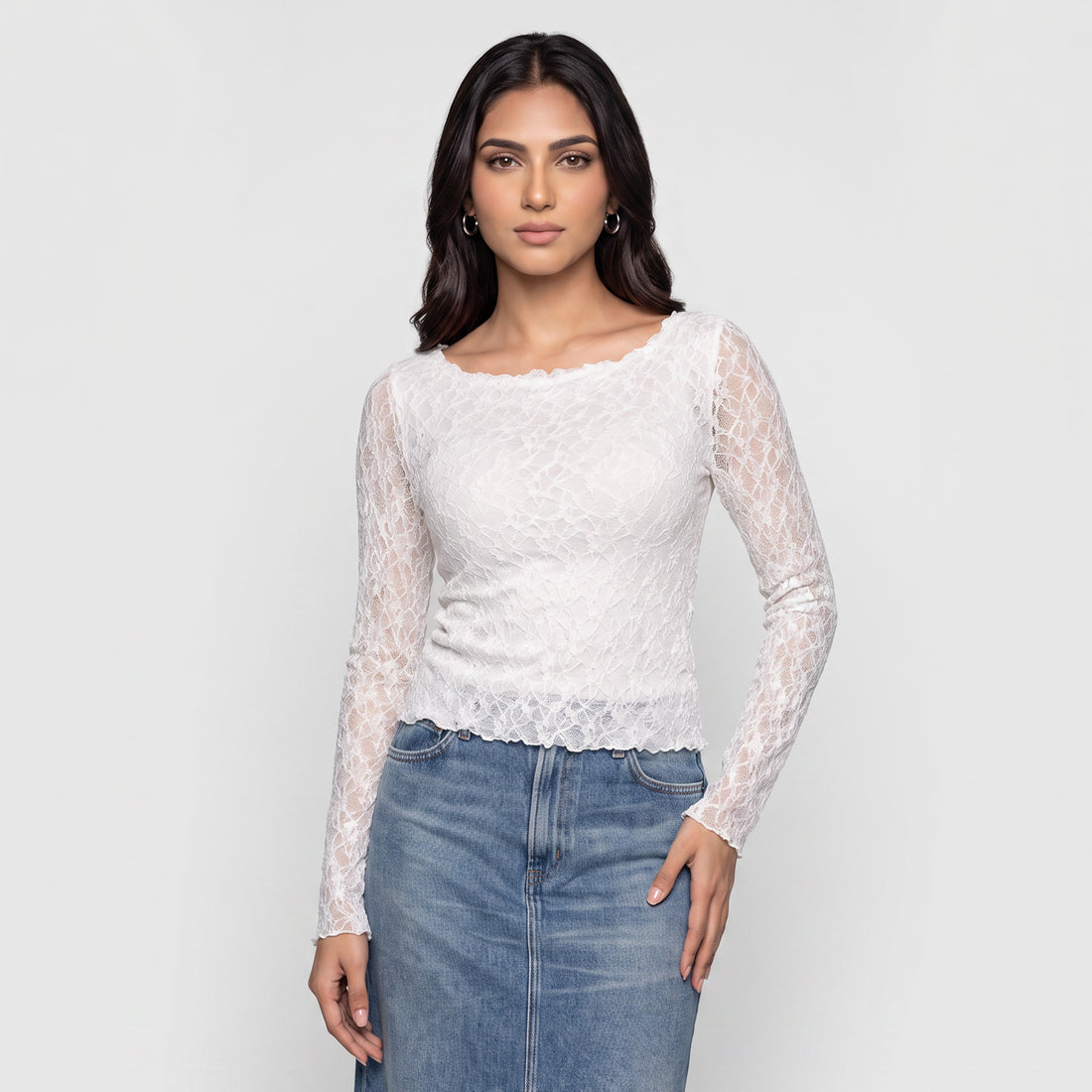 Lace Boat Neck Top