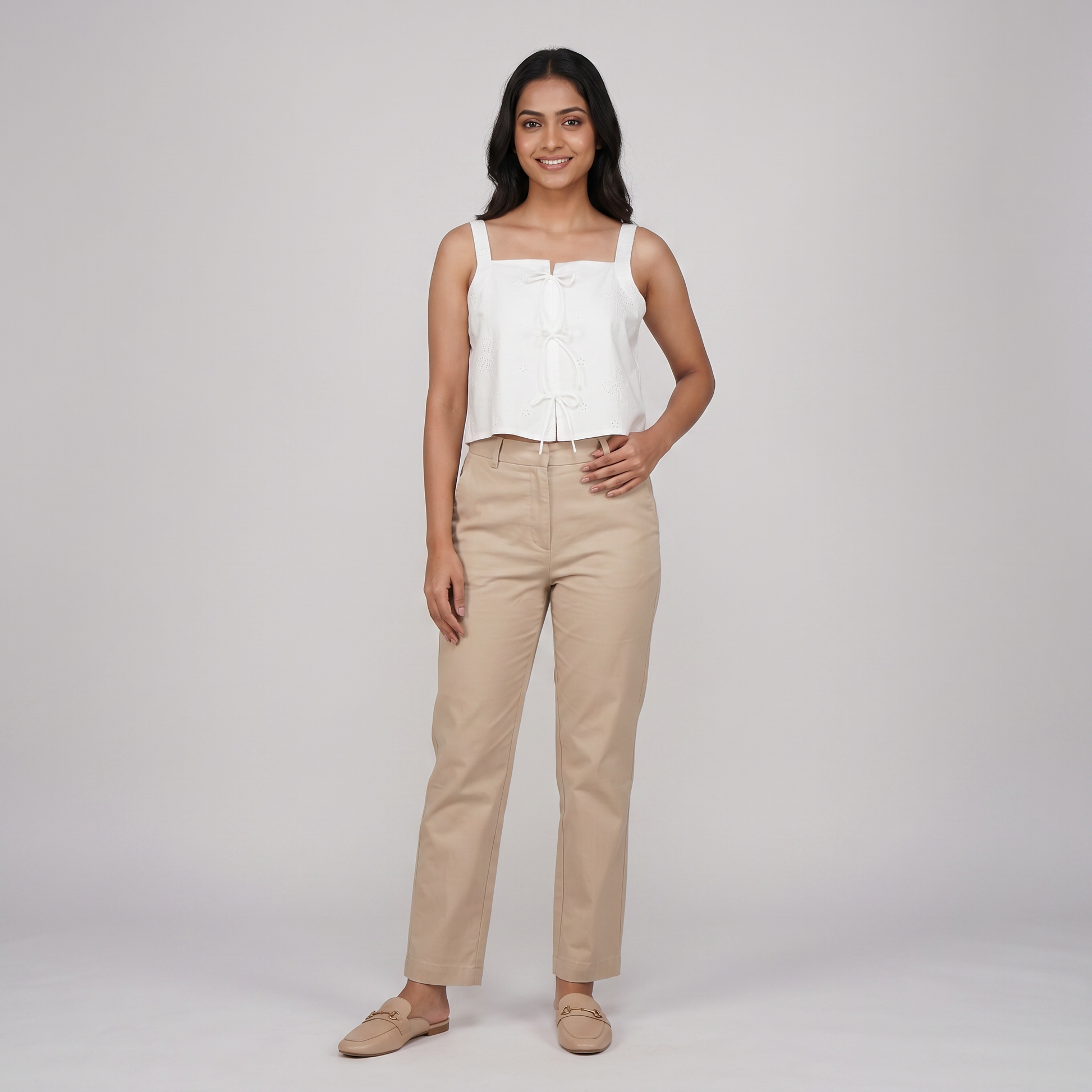 Cotton Solid Sleeveless Top 