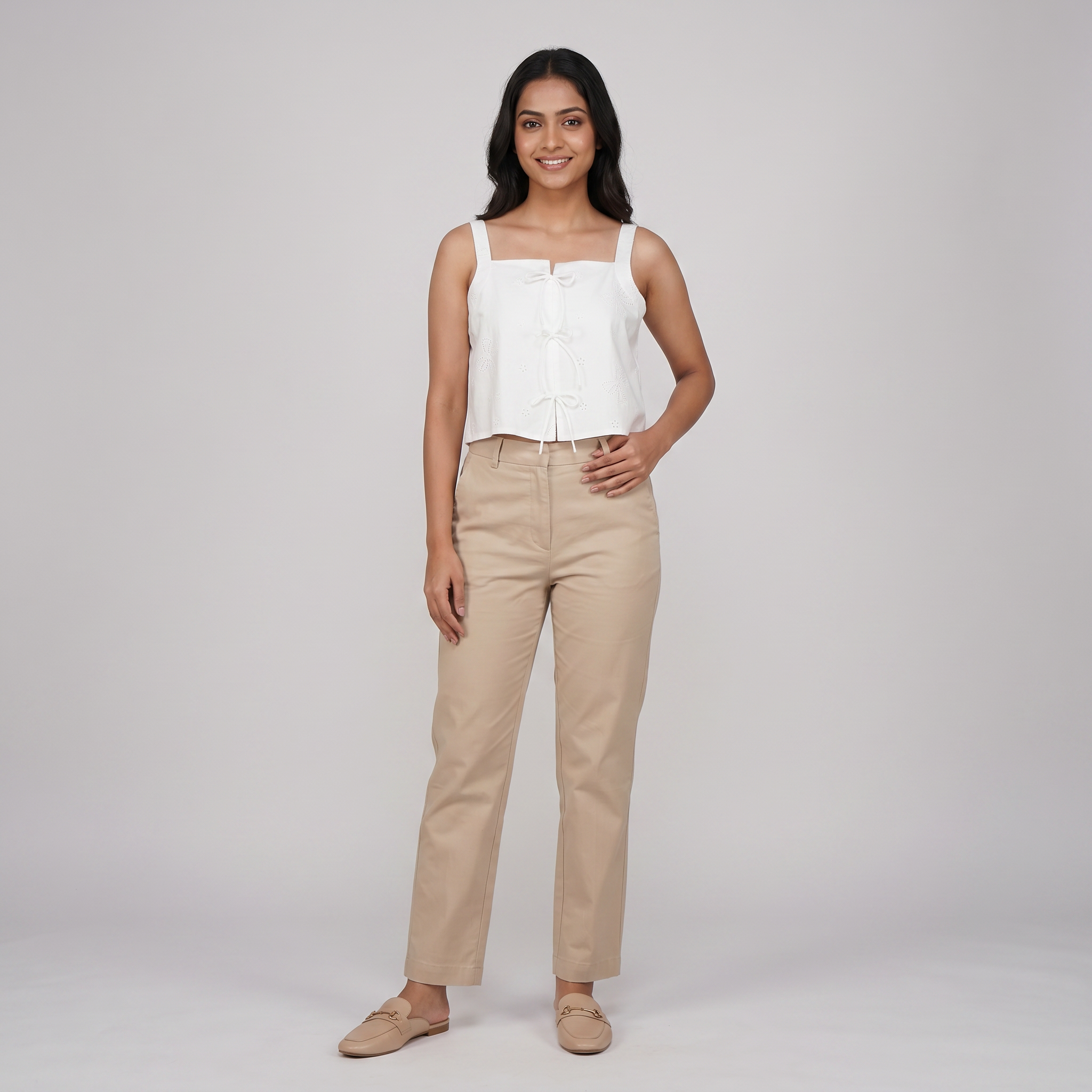 Cotton Solid Sleeveless Top 